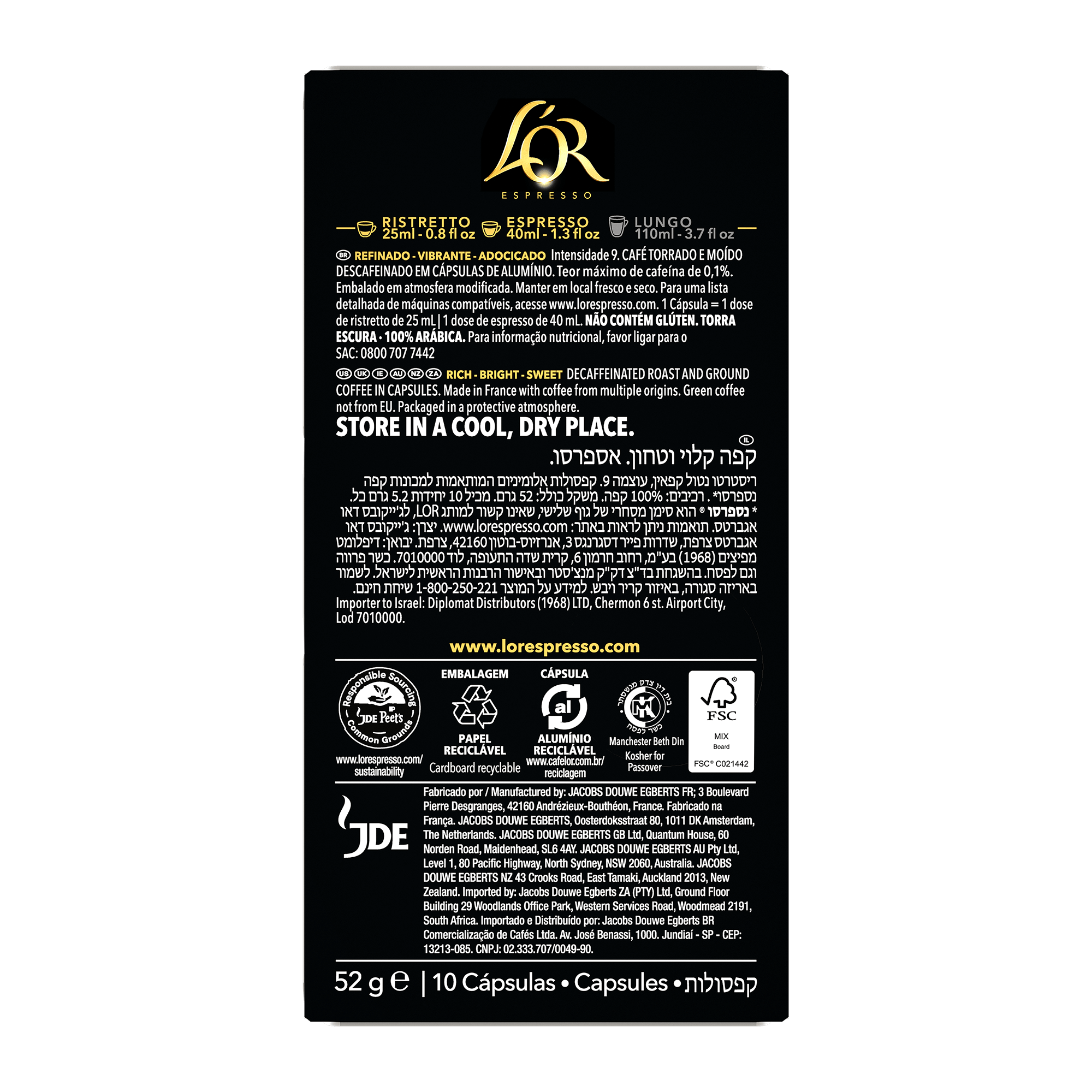 L'OR Ristretto Espresso Capsules